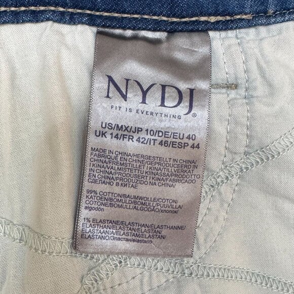 NYDJ Mia Palazzo Jeans: Fairmont Wash LIFTXTUCK High Waist Wide Leg Size 10 - Picture 14 of 15